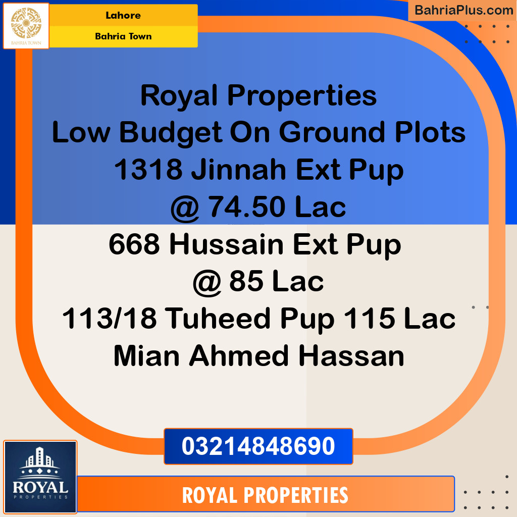 5 Marla Residential Plot for Sale in Bahria Town, Lahore - (BP-222959)