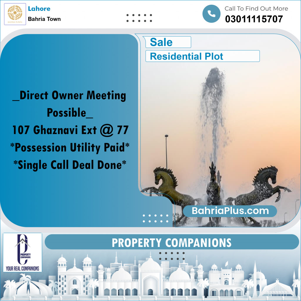 Residential Plot for Sale in Bahria Town, Lahore - (BP-222998)