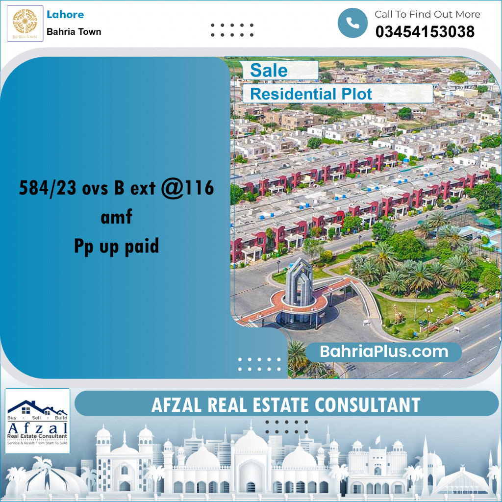 Residential Plot for Sale in Bahria Town, Lahore - (BP-223066)