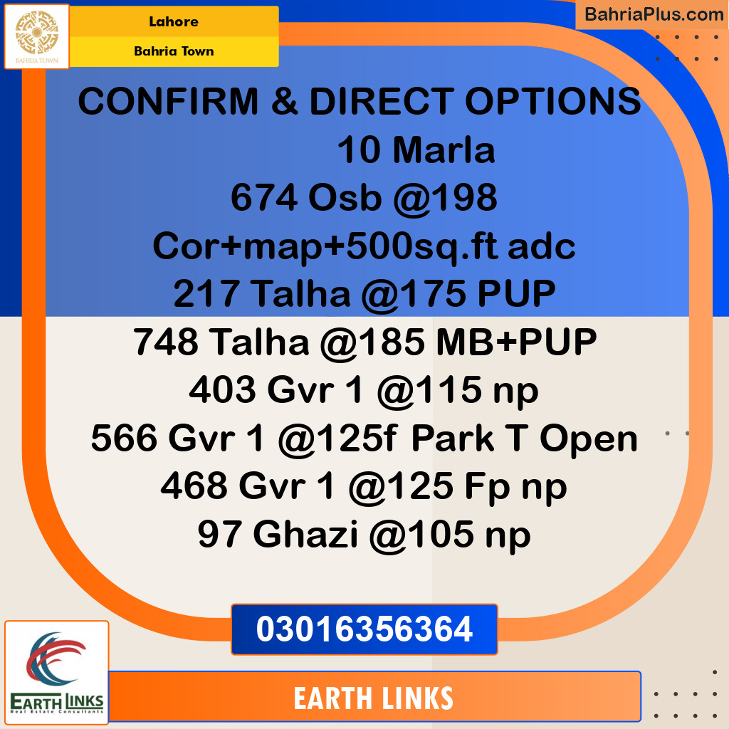 Residential Plot for Sale in Bahria Town, Lahore - (BP-223074)