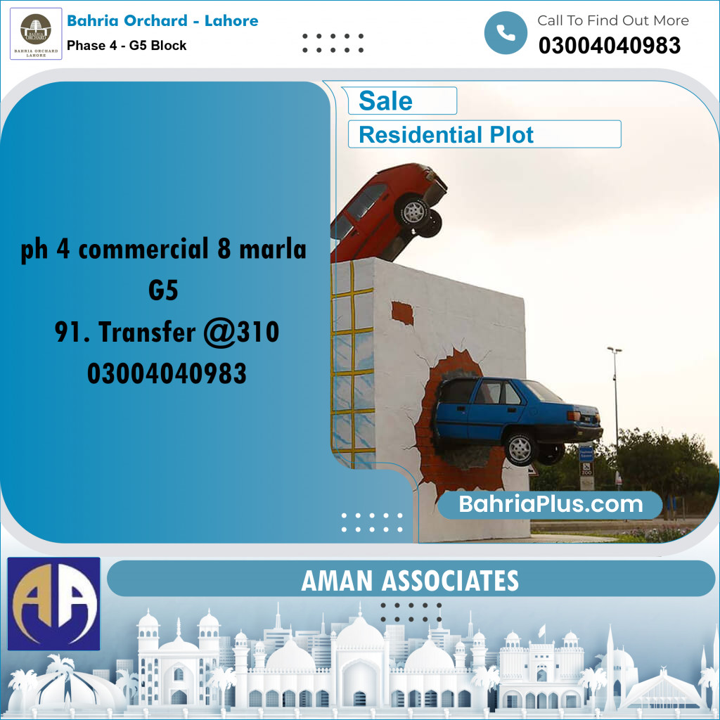 Residential Plot for Sale in Phase 4 - G5 Block -  Bahria Orchard, Lahore - (BP-223076)