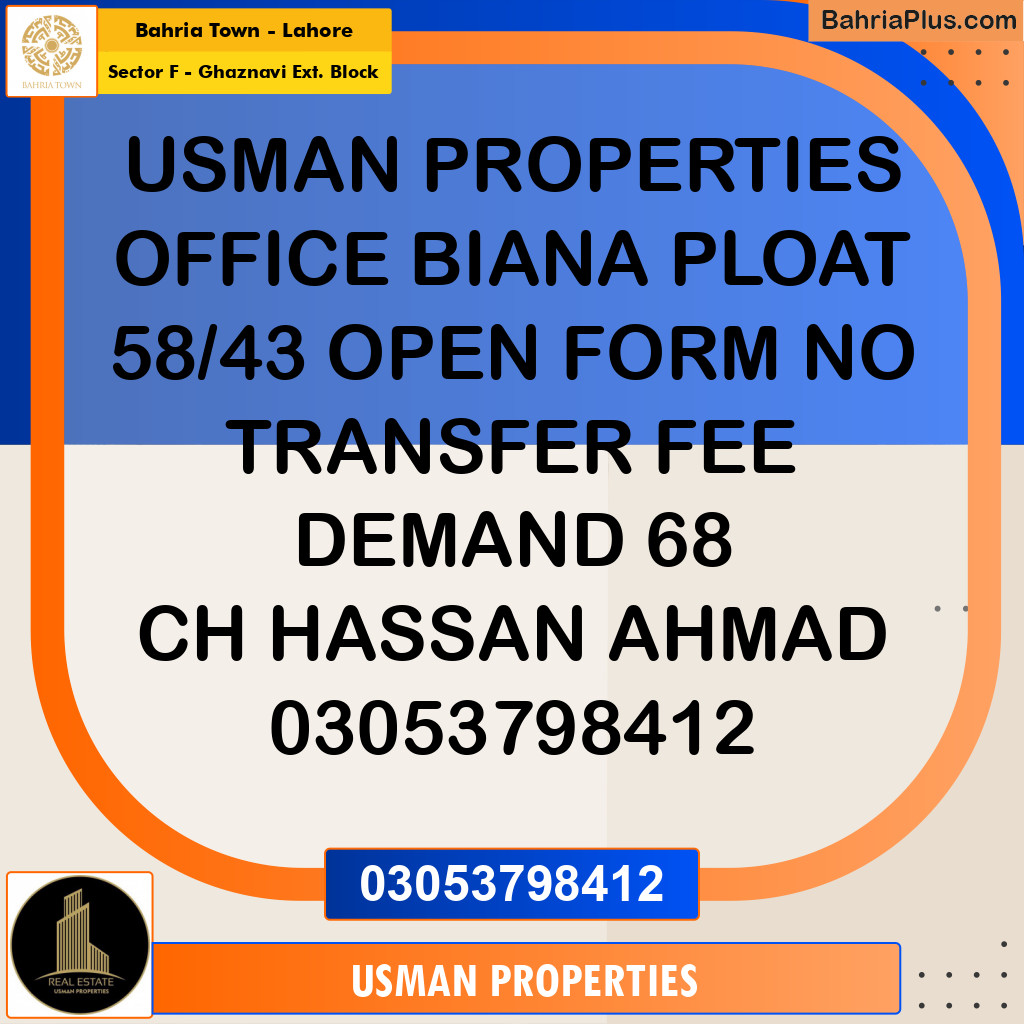 5.33 Marla Residential Plot for Sale in Sector F - Ghaznavi Ext. Block -  Bahria Town, Lahore - (BP-223093)