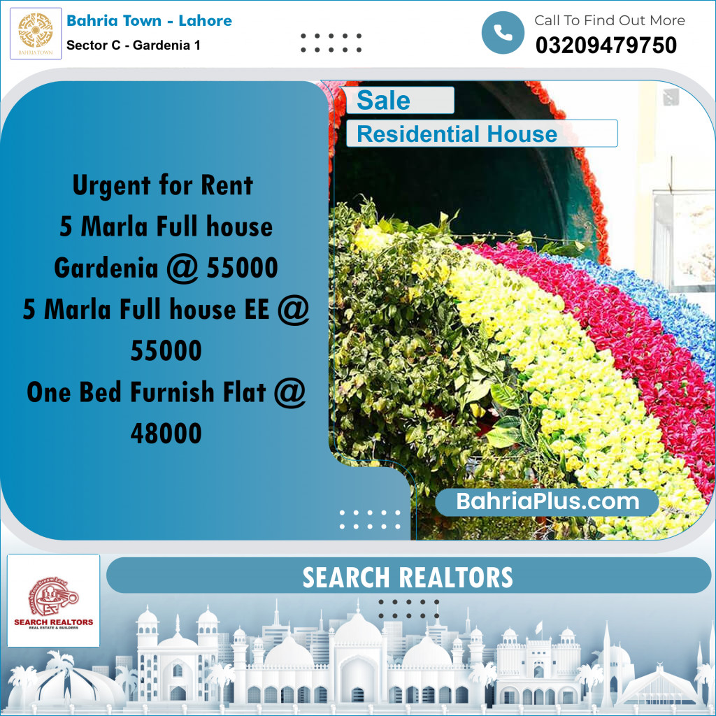 5 Marla Residential House for Sale in Sector C - Gardenia 1 -  Bahria Town, Lahore - (BP-223111)