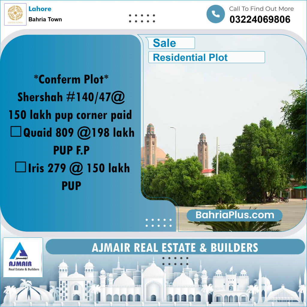 Residential Plot for Sale in Bahria Town, Lahore - (BP-223171)