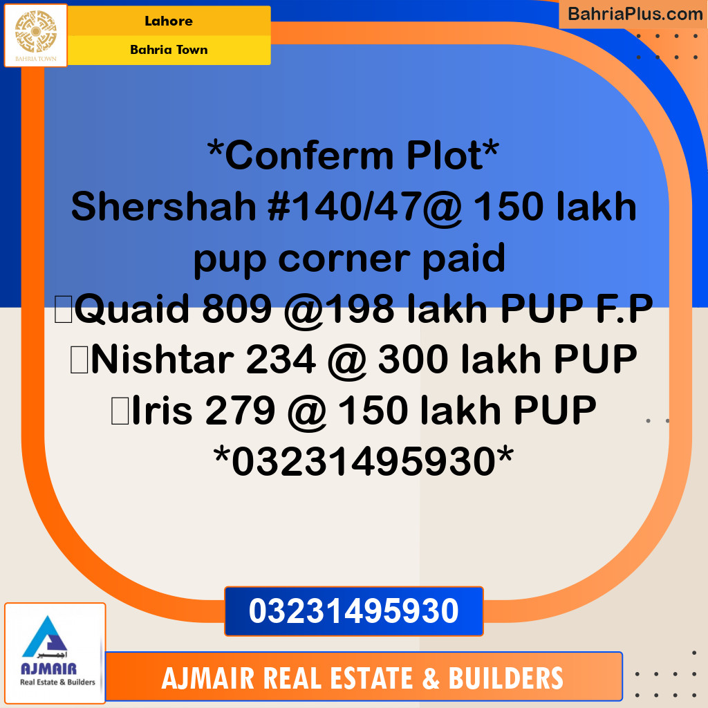 Residential Plot for Sale in Bahria Town, Lahore - (BP-223175)