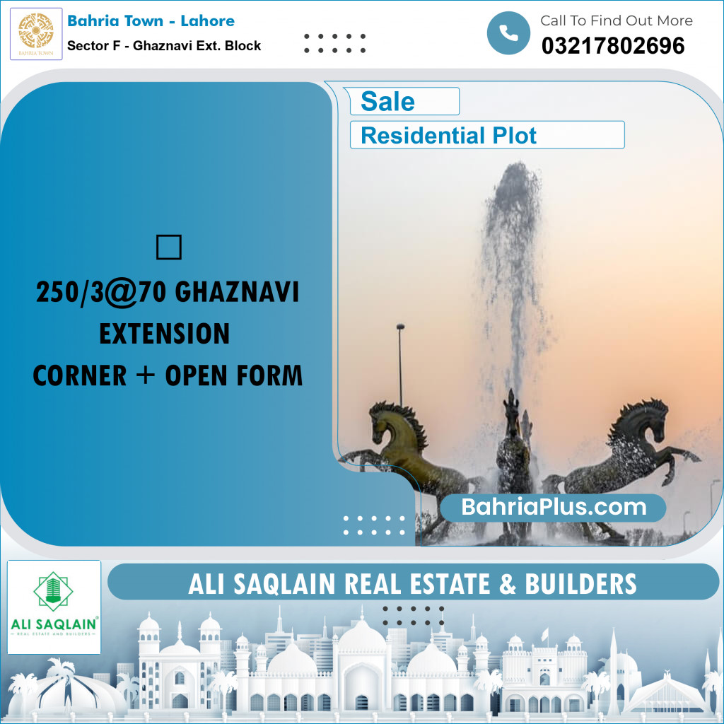 5 Marla Residential Plot for Sale in Sector F - Ghaznavi Ext. Block -  Bahria Town, Lahore - (BP-223188)