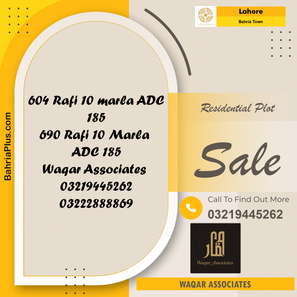 Residential Plot for Sale in Bahria Town, Lahore - (BP-223222)