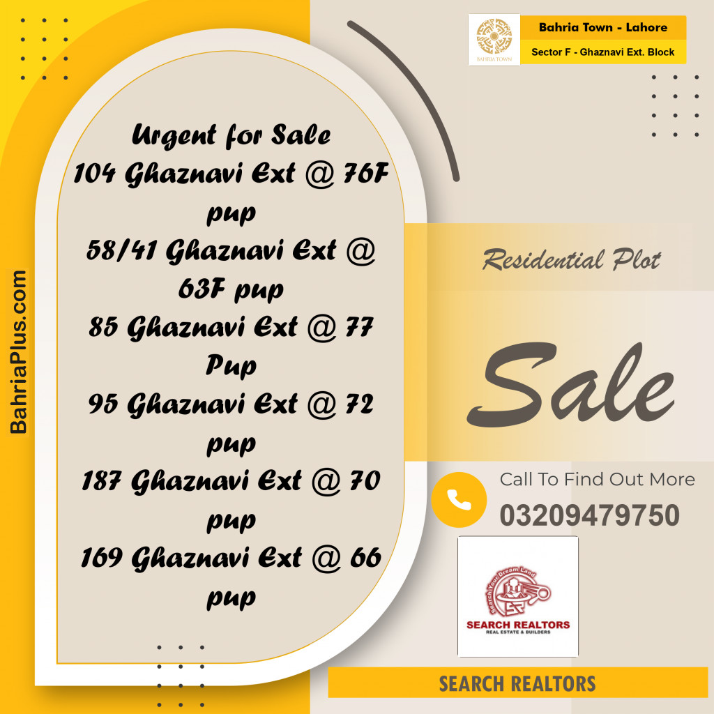 5 Marla Residential Plot for Sale in Sector F - Ghaznavi Ext. Block - Bahria Town, Lahore - (BP-223236)
