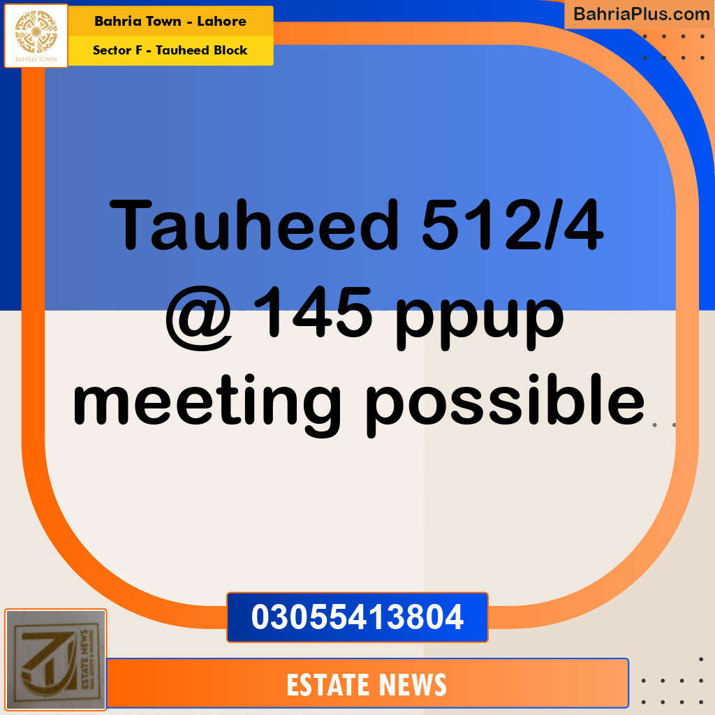 Residential Plot for Sale in Sector F - Tauheed Block -  Bahria Town, Lahore - (BP-223260)