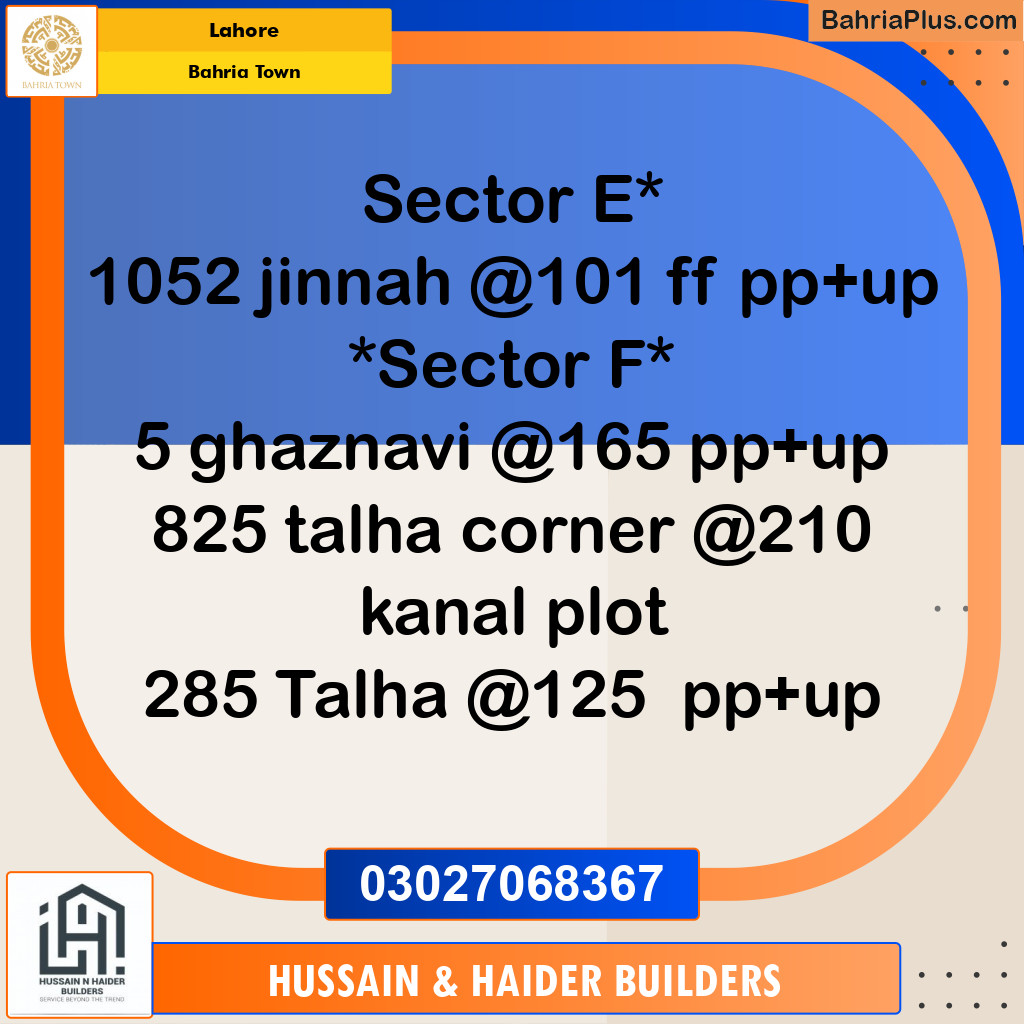 Residential Plot for Sale in Bahria Town, Lahore - (BP-223337)