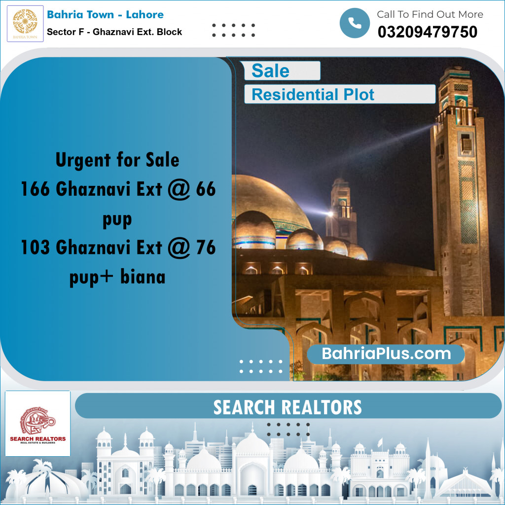 5 Marla Residential Plot for Sale in Sector F - Ghaznavi Ext. Block -  Bahria Town, Lahore - (BP-223381)