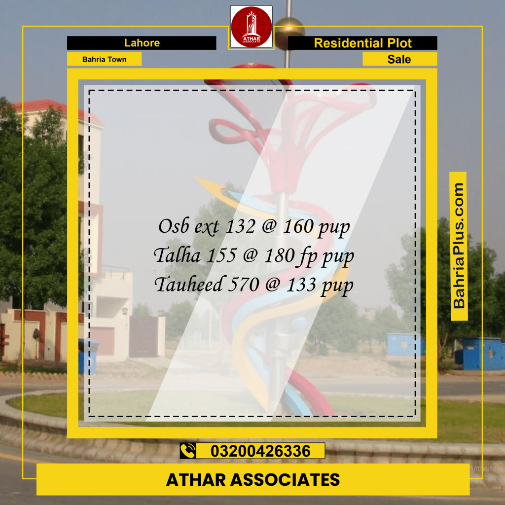 Residential Plot for Sale in Bahria Town, Lahore - (BP-223444)