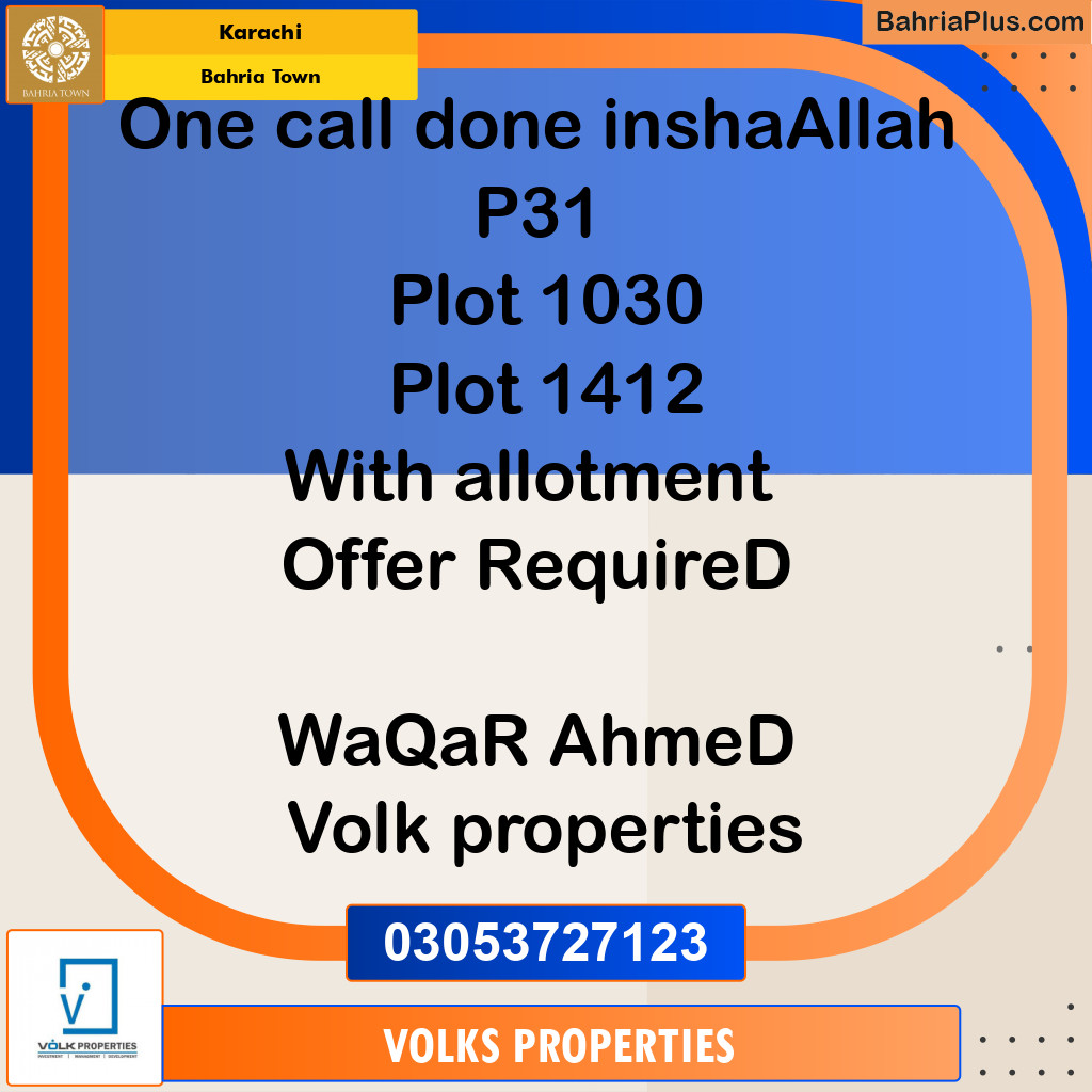 Residential Plot for Sale in Bahria Town, Karachi - (BP-223464)