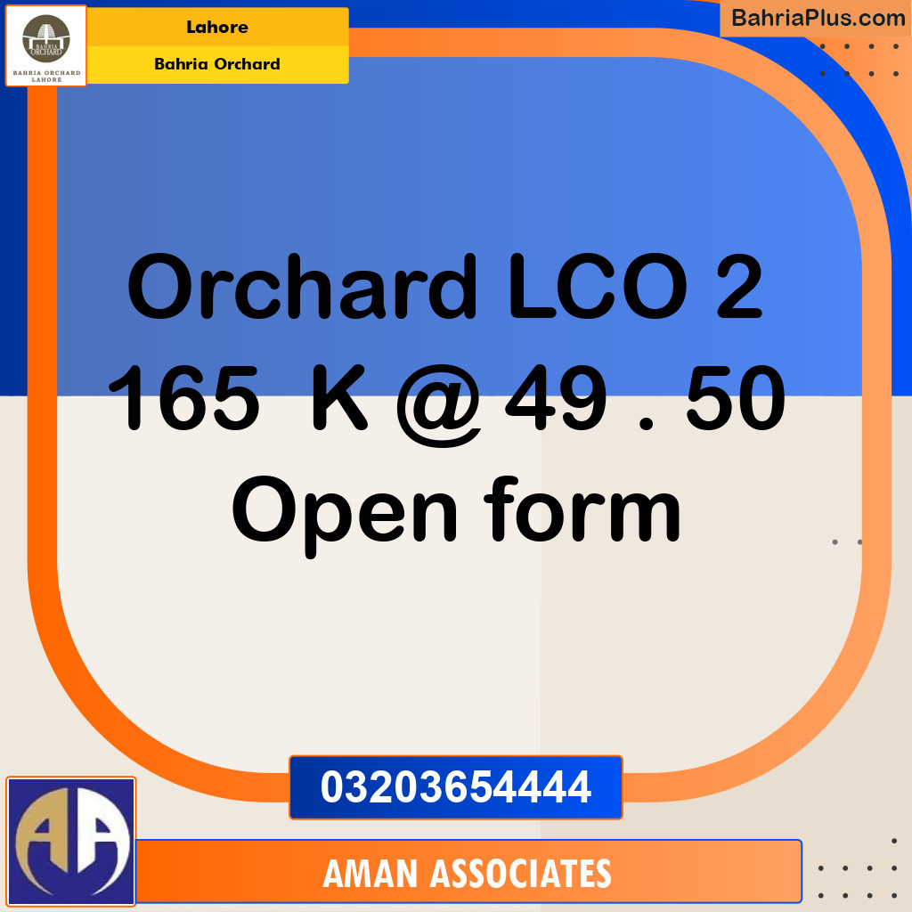 Residential Plot for Sale in Bahria Orchard, Lahore - (BP-223525)