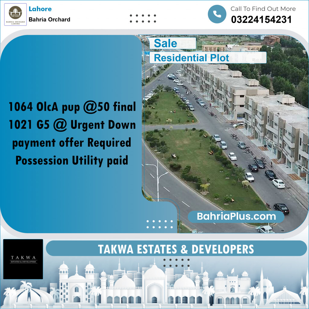 Residential Plot for Sale in Bahria Orchard, Lahore - (BP-223554)