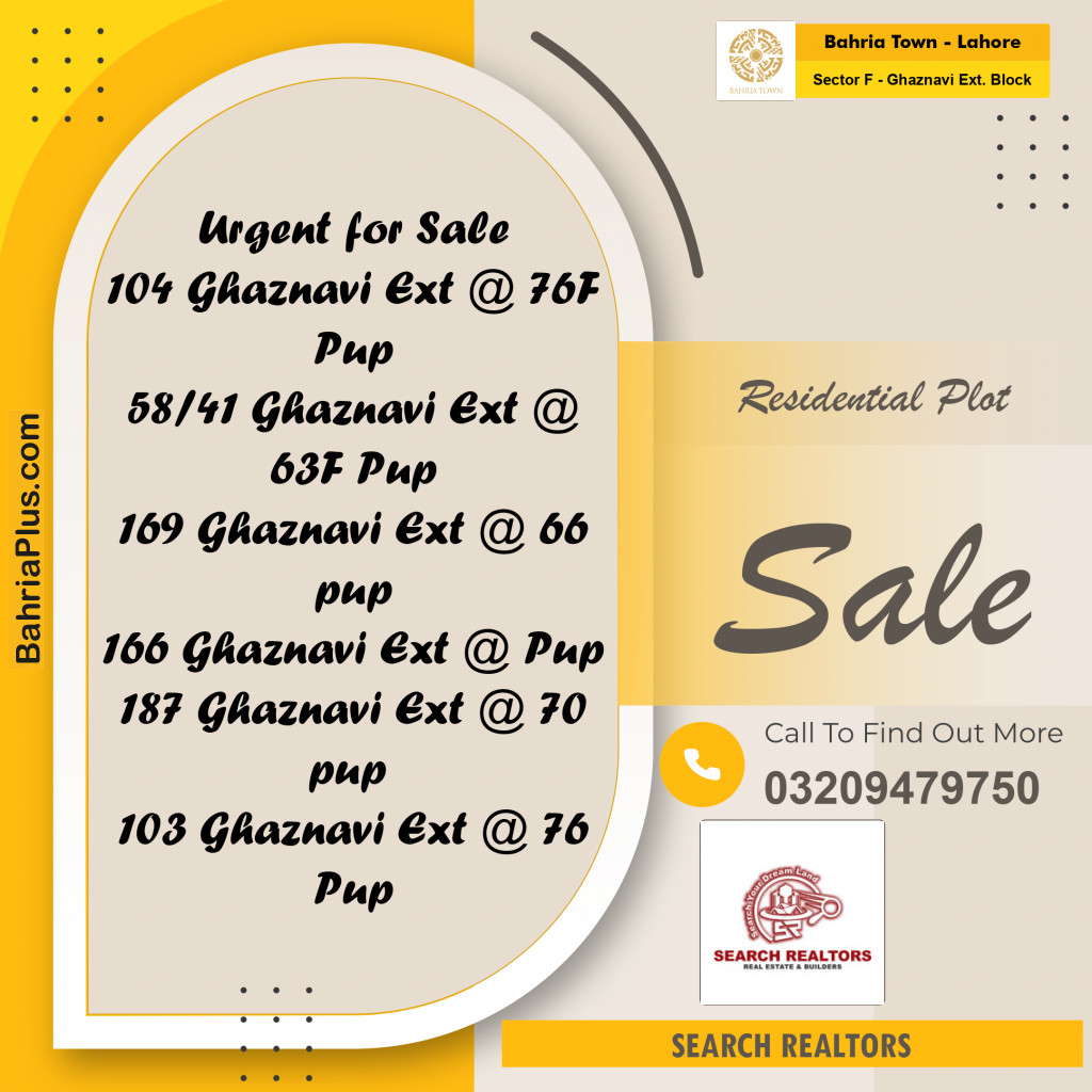 5 Marla Residential Plot for Sale in Sector F - Ghaznavi Ext. Block -  Bahria Town, Lahore - (BP-223609)