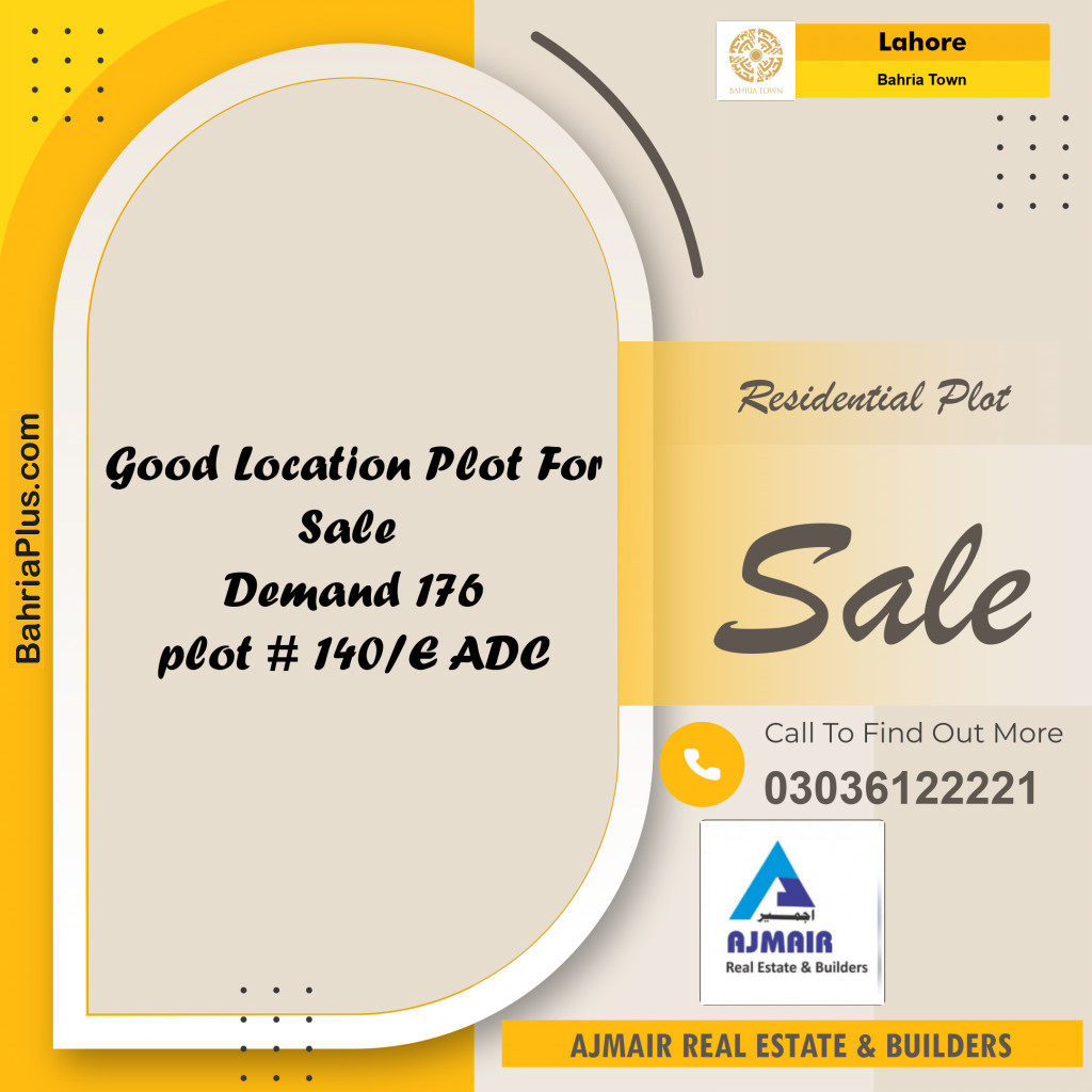 Residential Plot for Sale in Bahria Town, Lahore - (BP-223644)