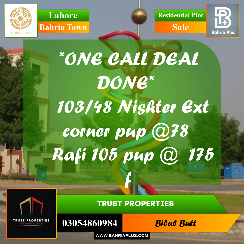 Residential Plot for Sale in Bahria Town, Lahore - (BP-223650)