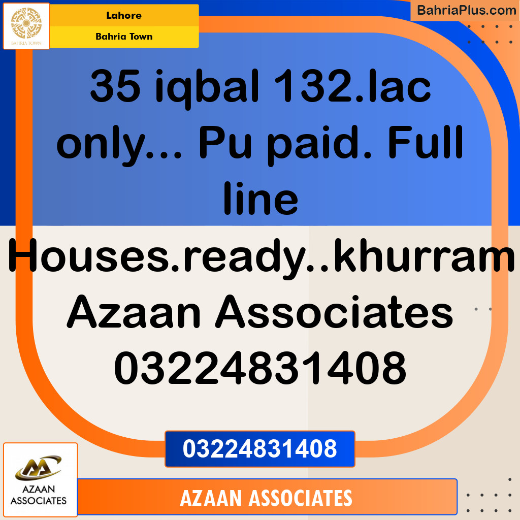 Residential Plot for Sale in Bahria Town, Lahore - (BP-223717)