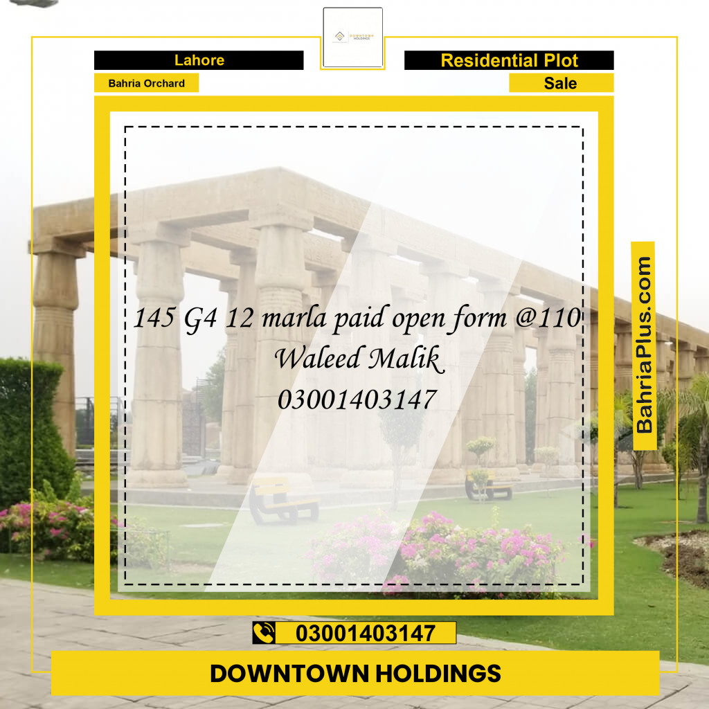 Residential Plot for Sale in Bahria Orchard, Lahore - (BP-223720)