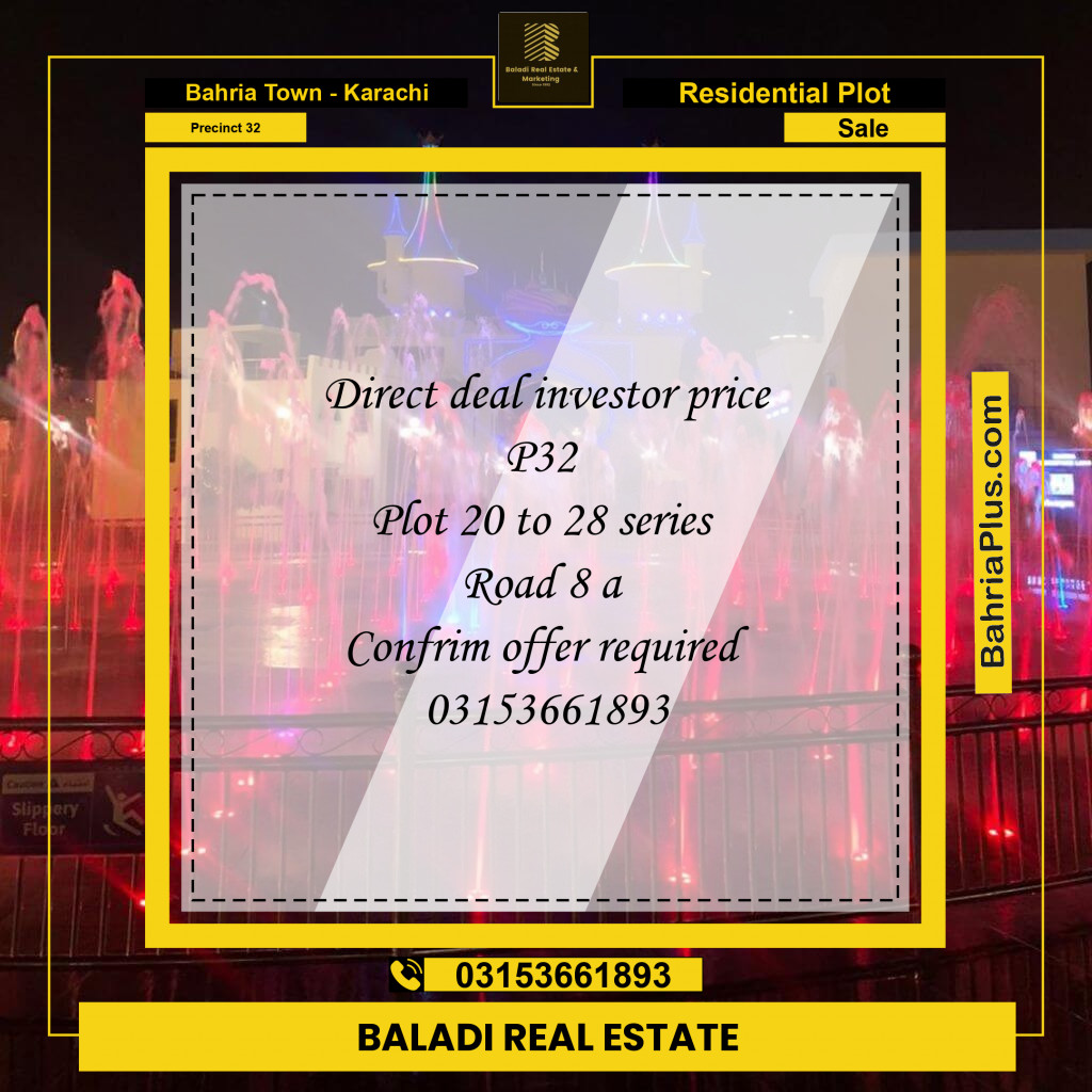 2500 Sq. Yards Residential Plot for Sale in Precinct 32 - Bahria Town, Karachi - (BP-223825)