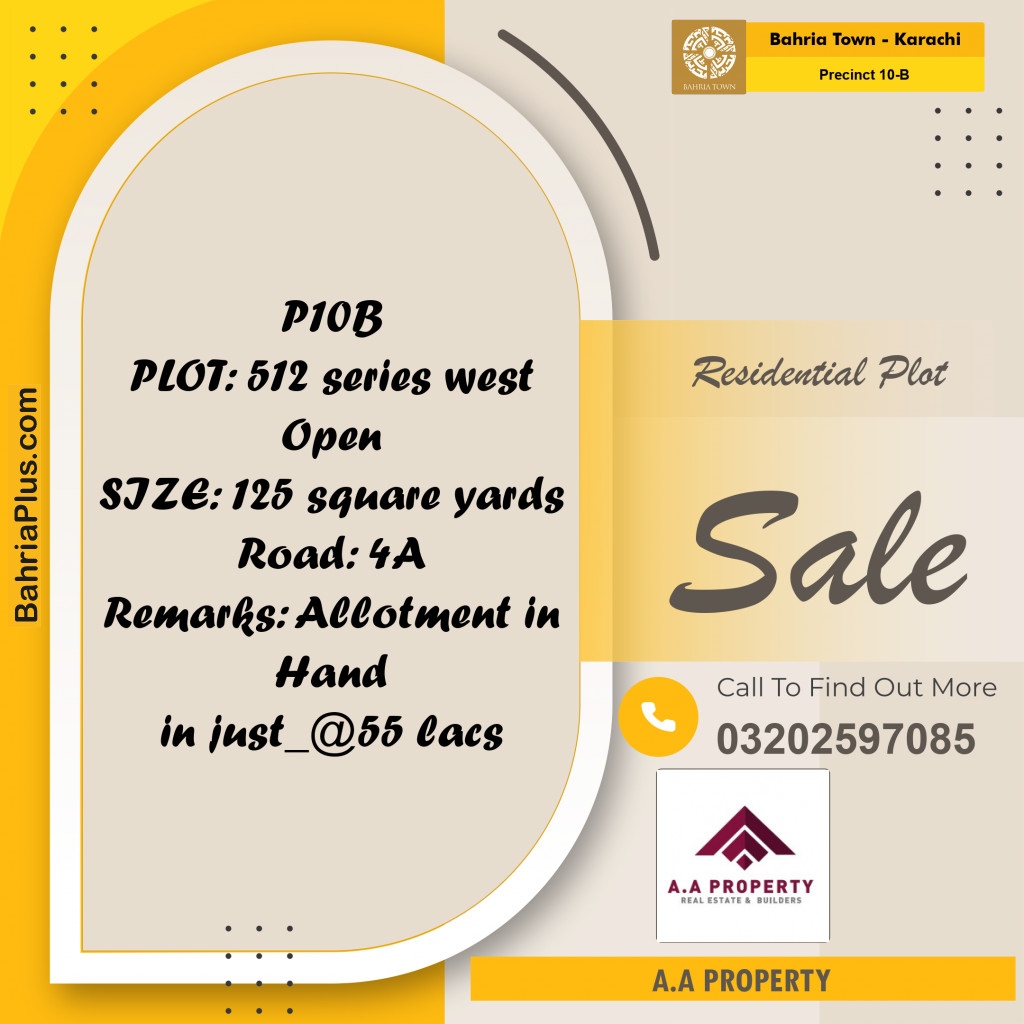 125 Sq. Yards Residential Plot for Sale in Precinct 10-B - Bahria Town, Karachi - (BP-223853)