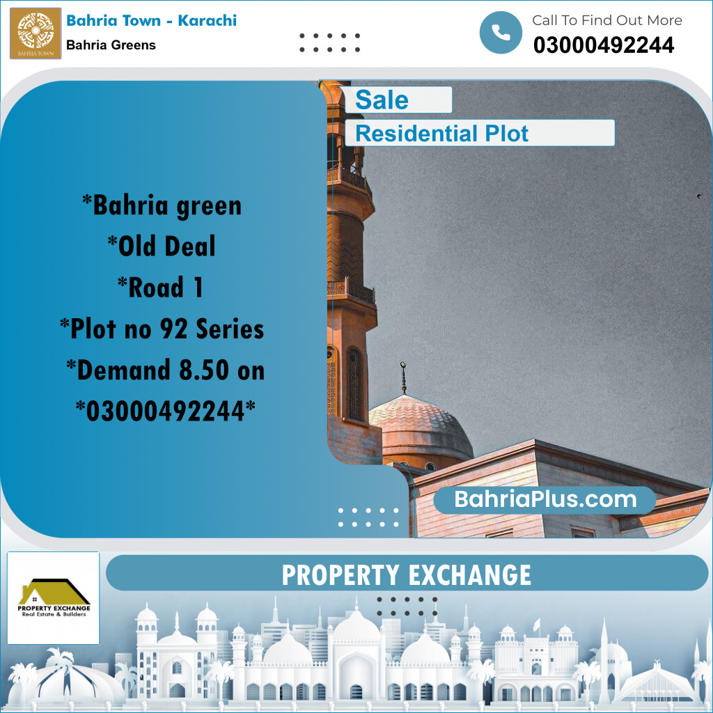 75 Sq. Yards Residential Plot for Sale in Bahria Greens - Bahria Town, Karachi - (BP-223866)
