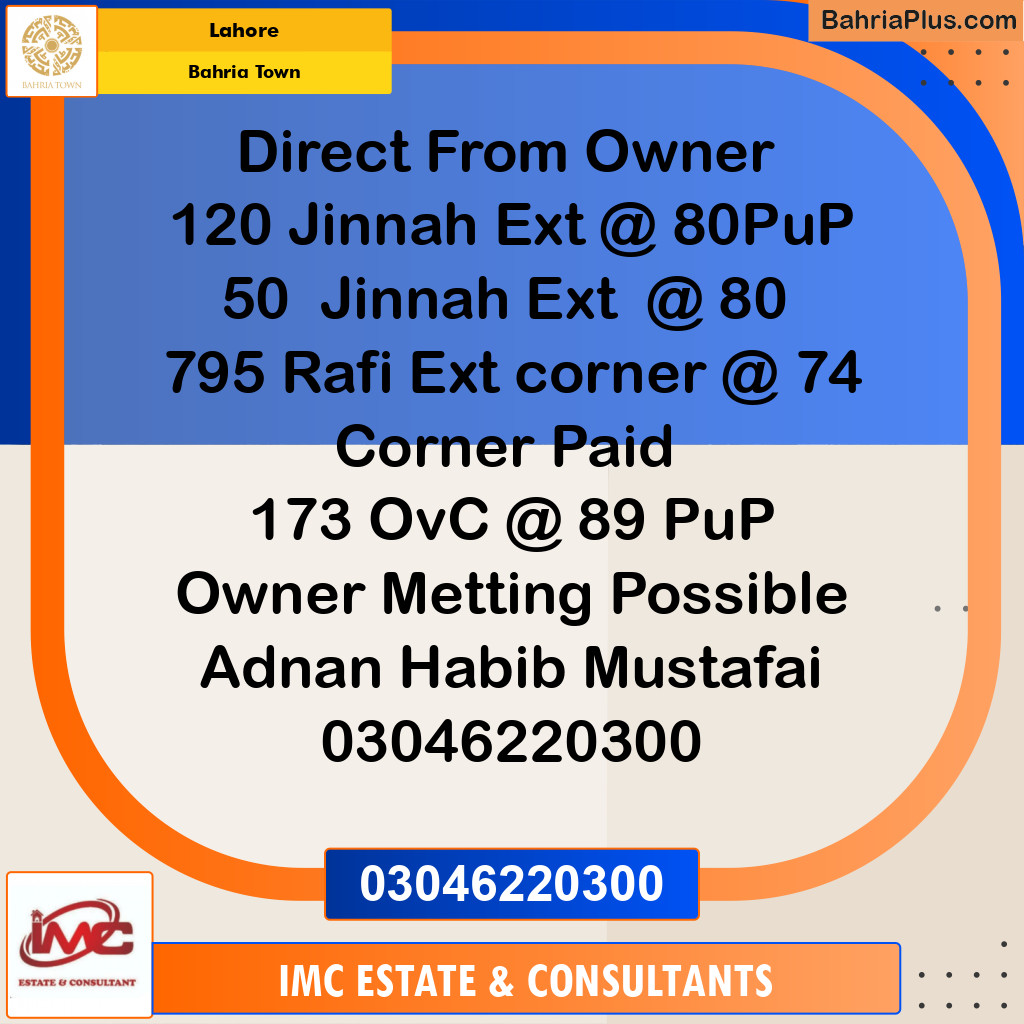 Residential Plot for Sale in Bahria Town, Lahore - (BP-223916)