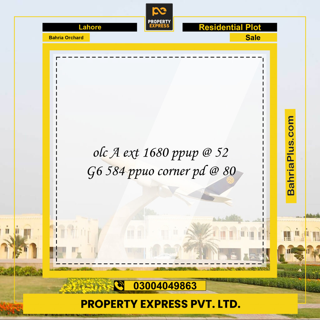 Residential Plot for Sale in Bahria Orchard, Lahore - (BP-223966)