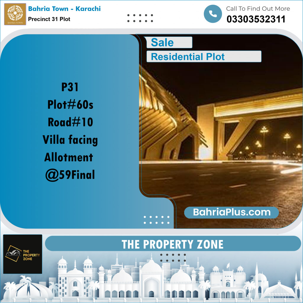 125 Sq. Yards Residential Plot for Sale in Precinct 31 Plot -  Bahria Town, Karachi - (BP-223971)