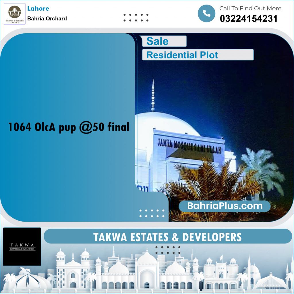 Residential Plot for Sale in Bahria Orchard, Lahore - (BP-223980)