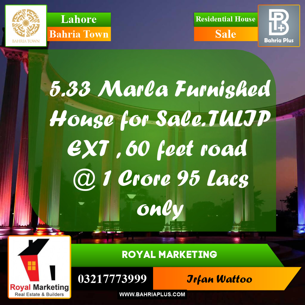 Residential House for Sale in Bahria Town, Lahore - (BP-223988)