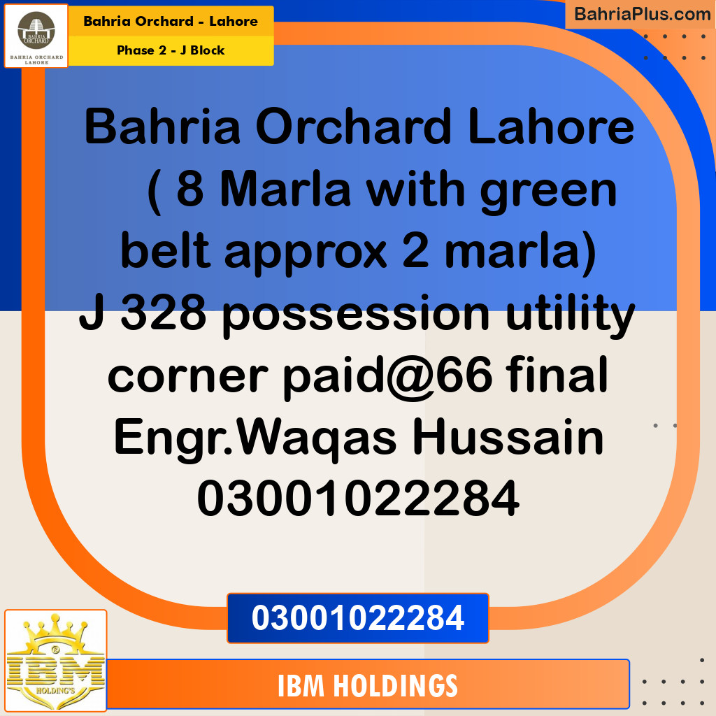 8 Marla Residential Plot for Sale in Phase 2 - J Block -  Bahria Orchard, Lahore - (BP-223990)