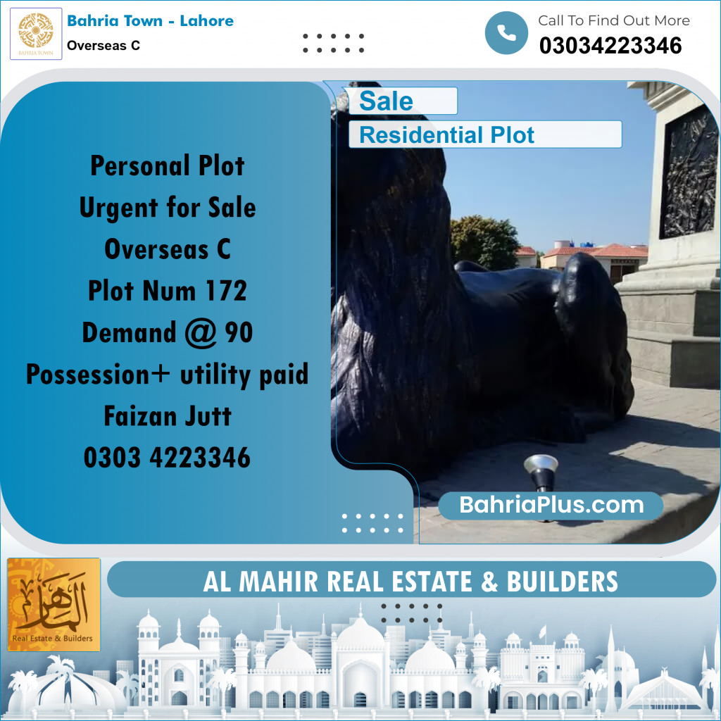 Residential Plot for Sale in Overseas C -  Bahria Town, Lahore - (BP-224084)