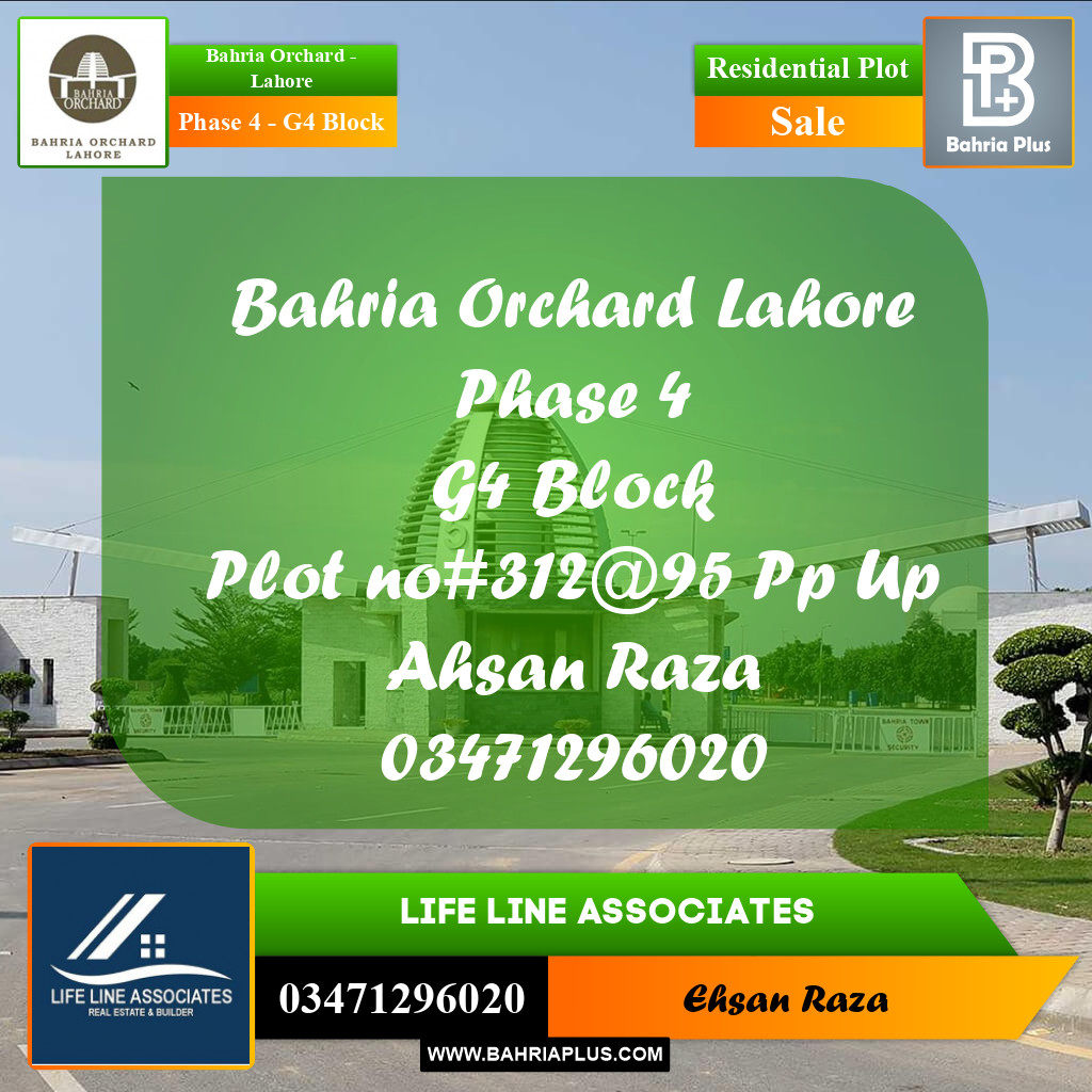 2250 Sq. Ft. Residential Plot for Sale in Phase 4 - G4 Block -  Bahria Orchard, Lahore - (BP-224113)