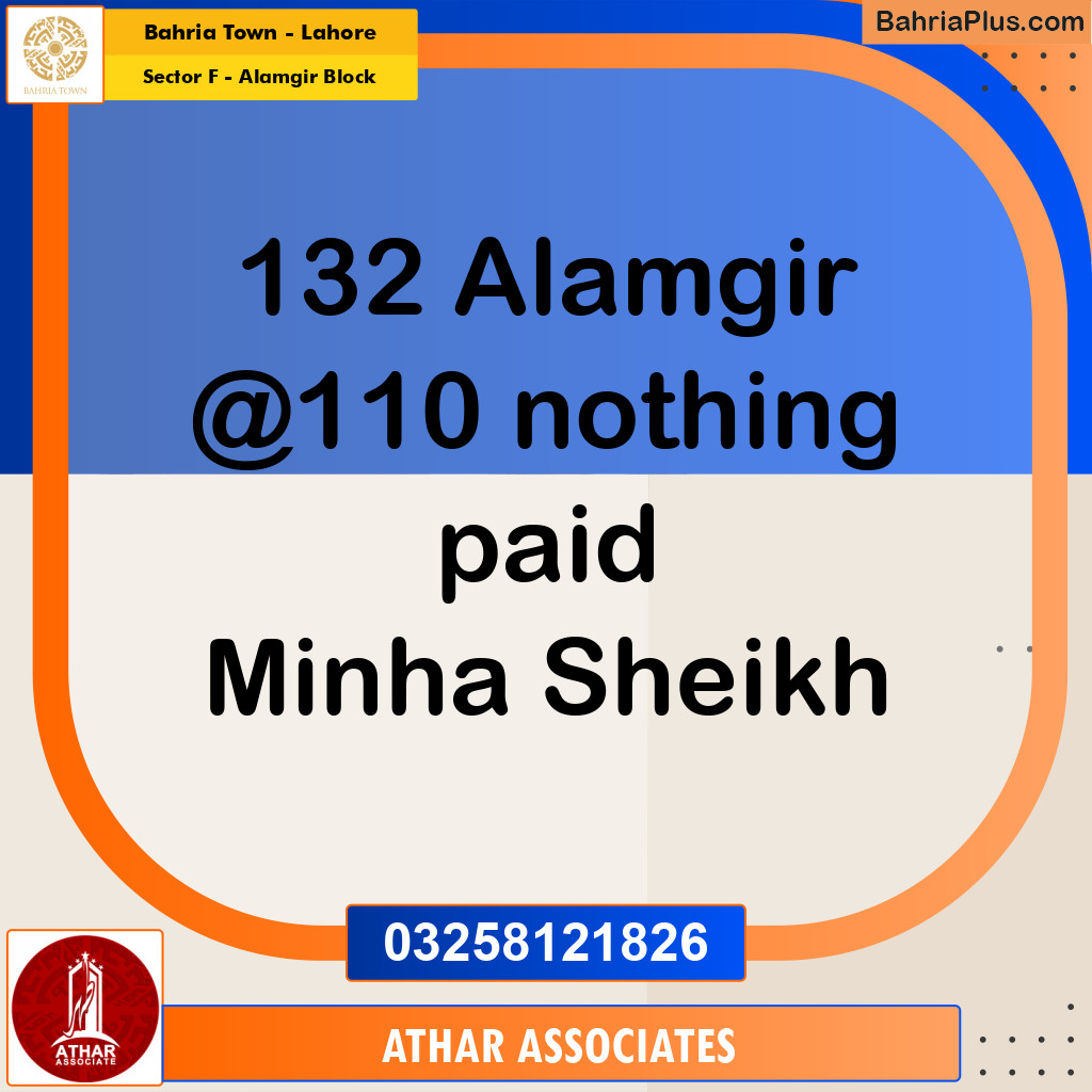 10 Marla Residential Plot for Sale in Sector F - Alamgir Block -  Bahria Town, Lahore - (BP-224144)