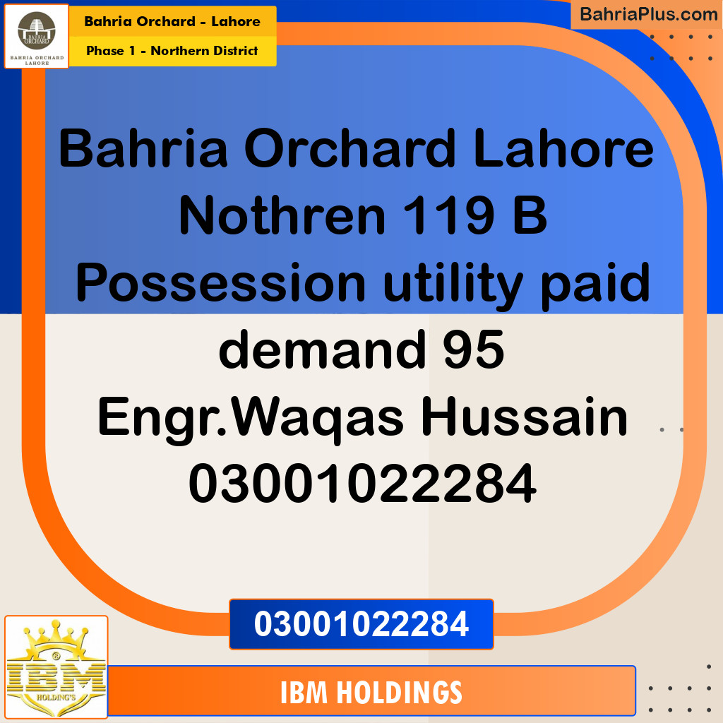 10 Marla Residential Plot for Sale in Phase 1 - Northern District -  Bahria Orchard, Lahore - (BP-224234)