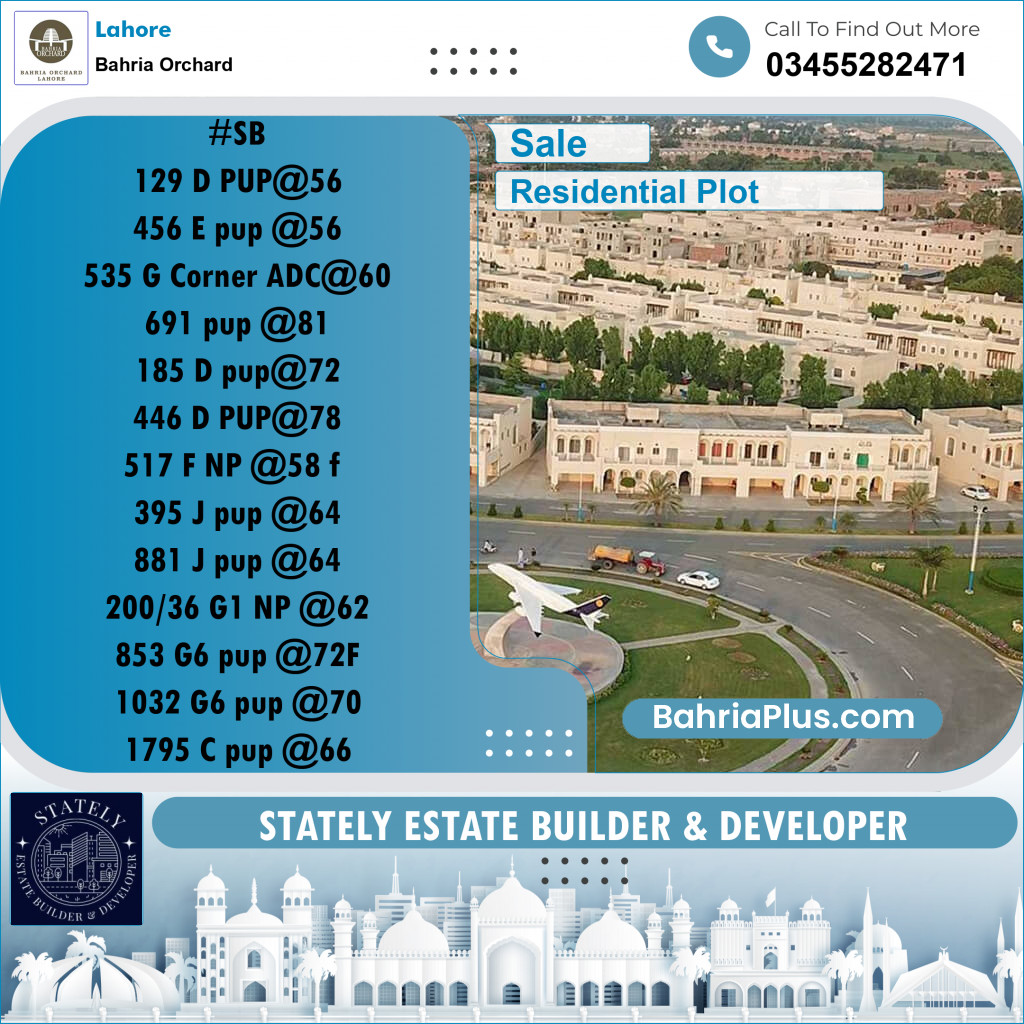 Residential Plot for Sale in Bahria Orchard, Lahore - (BP-224263)