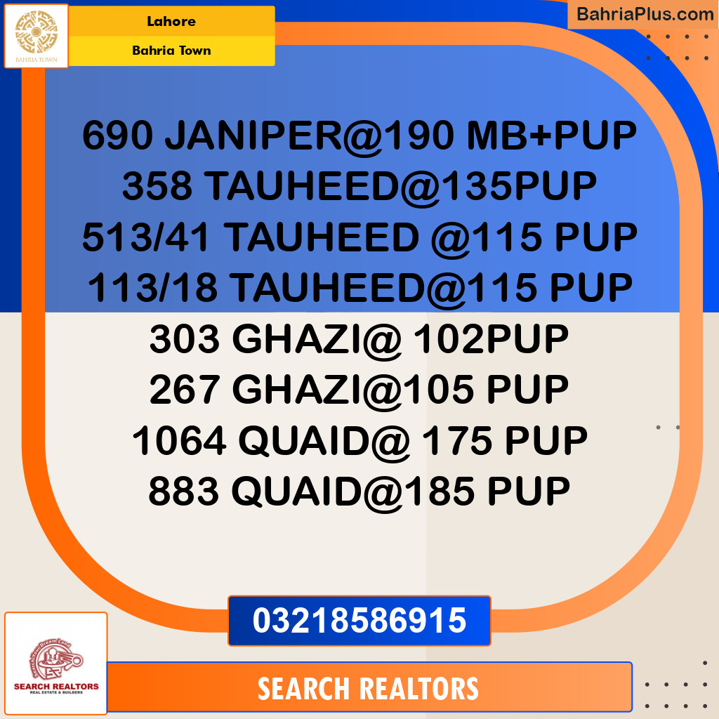 Residential Plot for Sale in Bahria Town, Lahore - (BP-224296)
