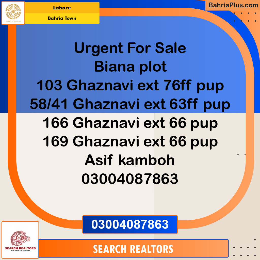 Residential Plot for Sale in Bahria Town, Lahore - (BP-224308)