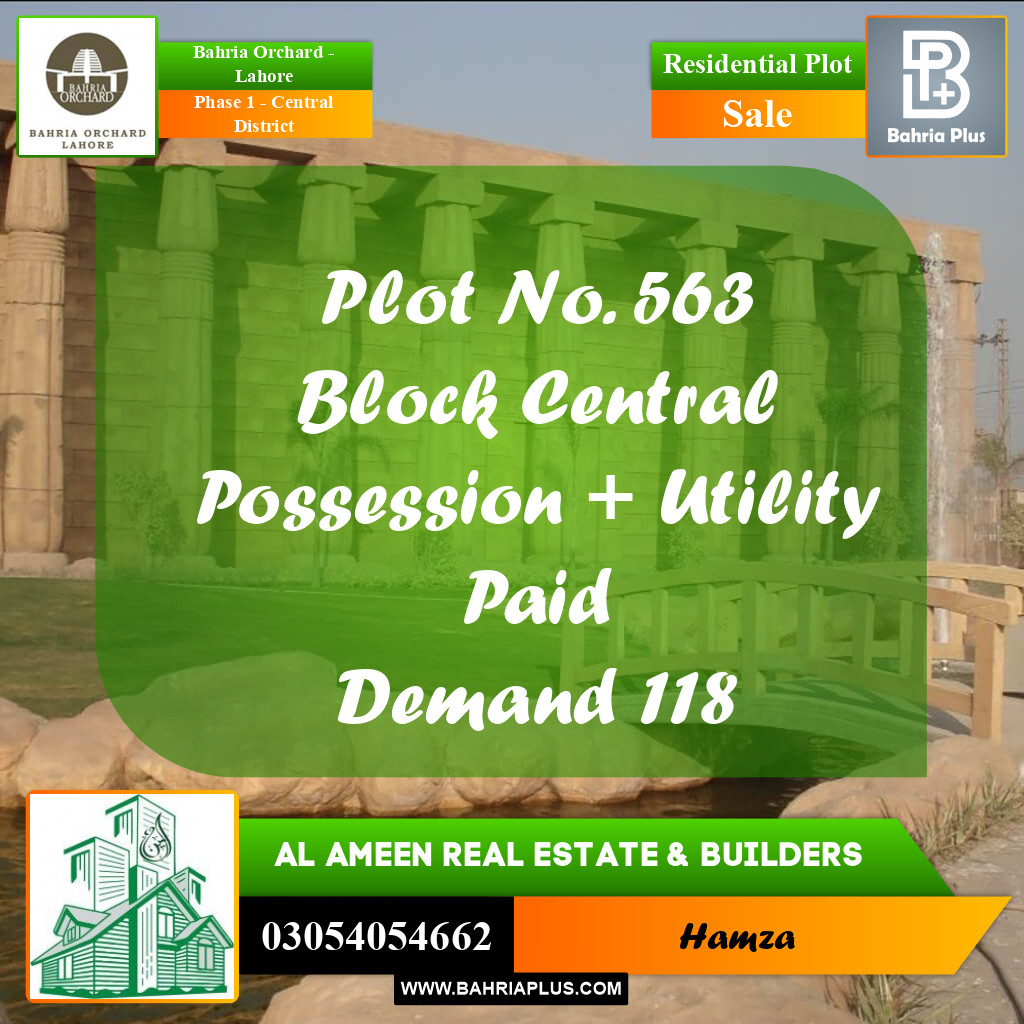 10 Marla Residential Plot for Sale in Phase 1 - Central District -  Bahria Orchard, Lahore - (BP-224319)