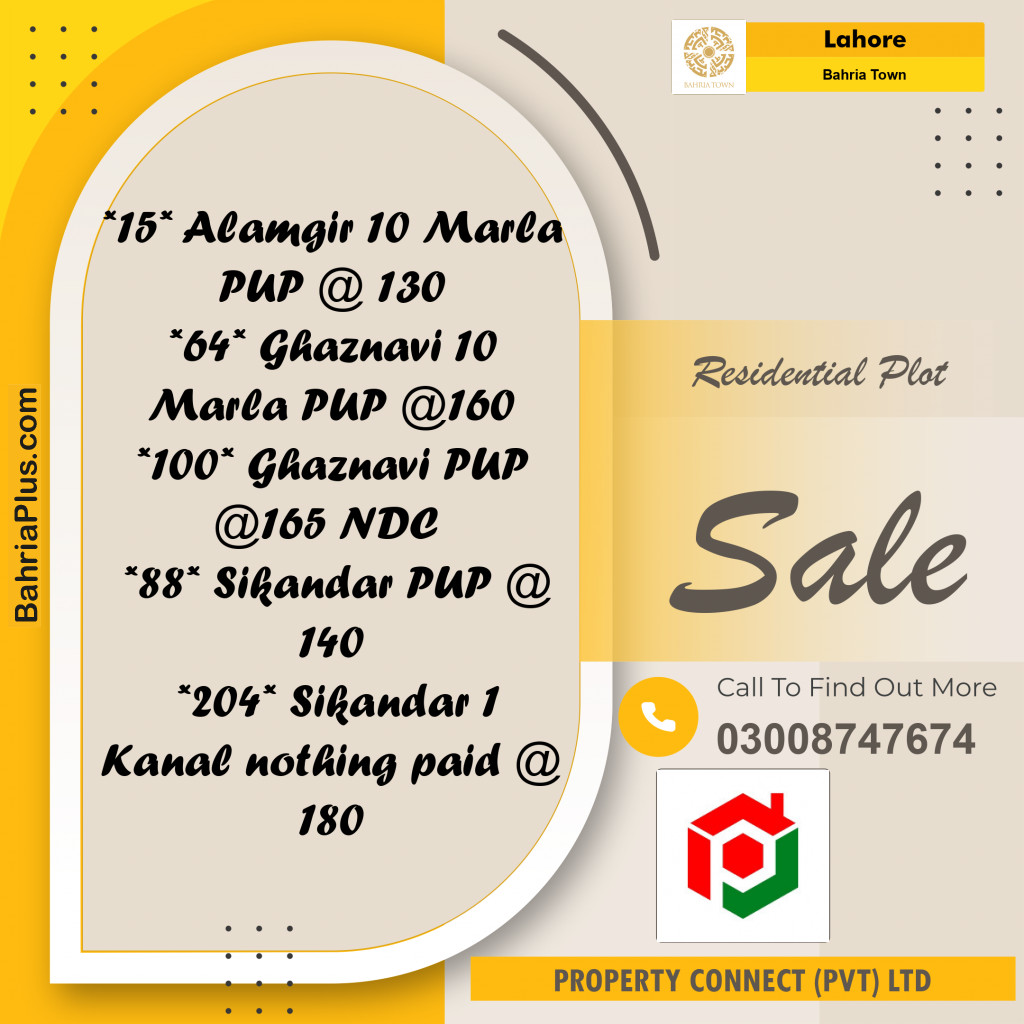 Residential Plot for Sale in Bahria Town, Lahore - (BP-224367)