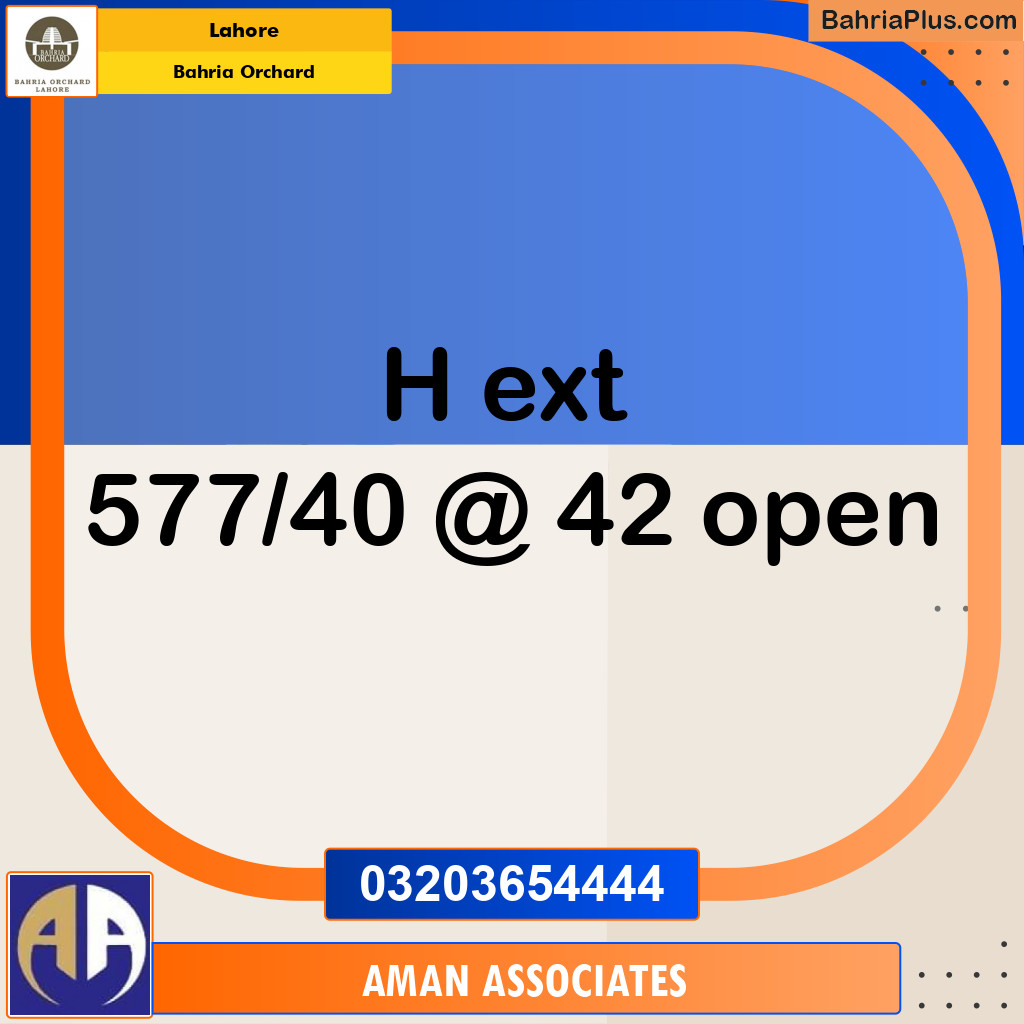 Residential Plot for Sale in Bahria Orchard, Lahore - (BP-224387)