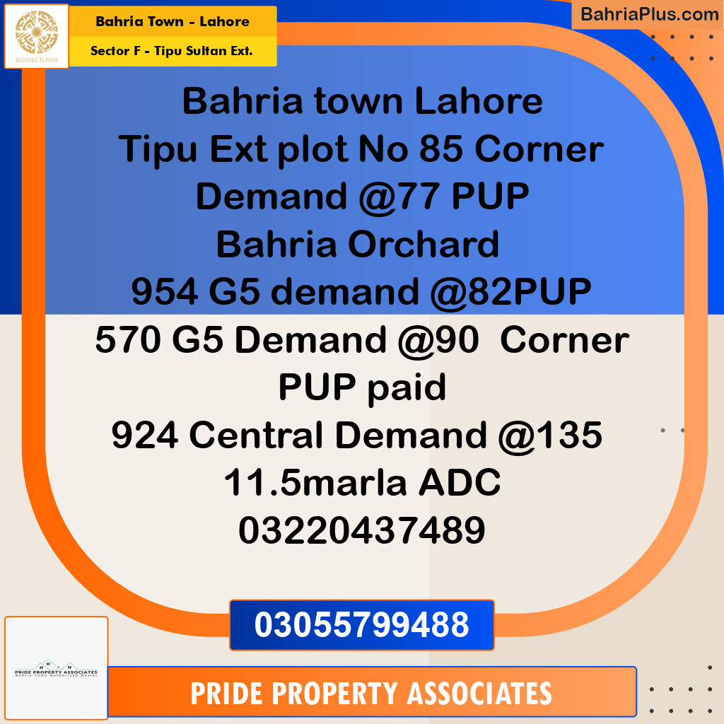 5 Marla Residential Plot for Sale in Sector F - Tipu Sultan Ext. -  Bahria Town, Lahore - (BP-224396)