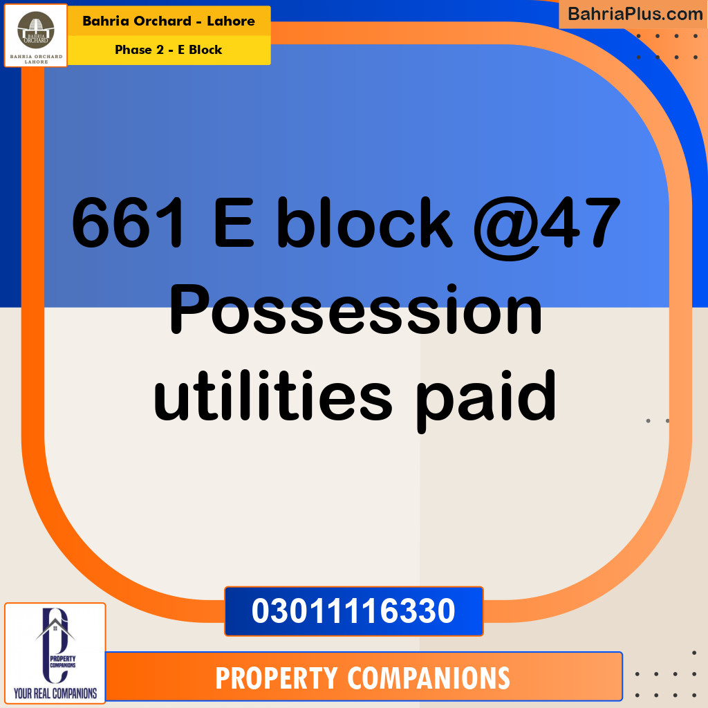 5 Marla Residential Plot for Sale in Phase 2 - E Block -  Bahria Orchard, Lahore - (BP-224398)