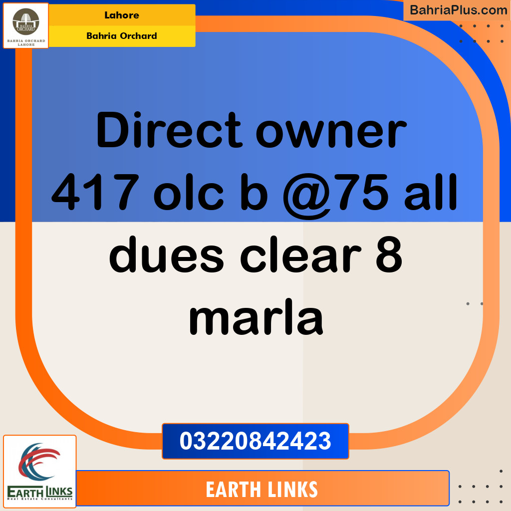 Residential Plot for Sale in Bahria Orchard, Lahore - (BP-224410)