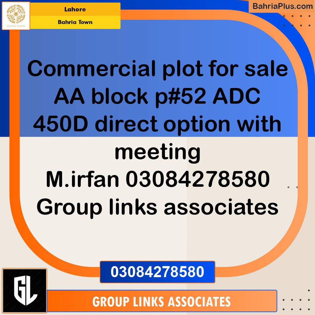 Commercial Plot for Sale in Bahria Town, Lahore - (BP-224467)
