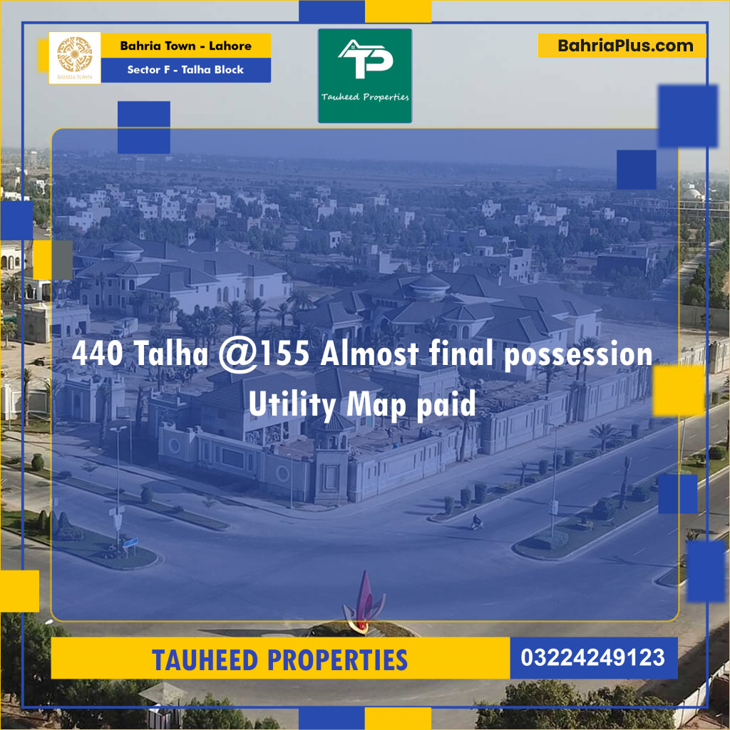 10 Marla Residential Plot for Sale in Sector F - Talha Block -  Bahria Town, Lahore - (BP-224584)