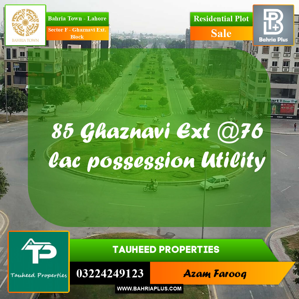 5 Marla Residential Plot for Sale in Sector F - Ghaznavi Ext. Block -  Bahria Town, Lahore - (BP-224585)