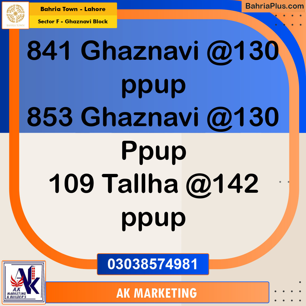 10 Marla Residential Plot for Sale in Sector F - Ghaznavi Block -  Bahria Town, Lahore - (BP-224602)
